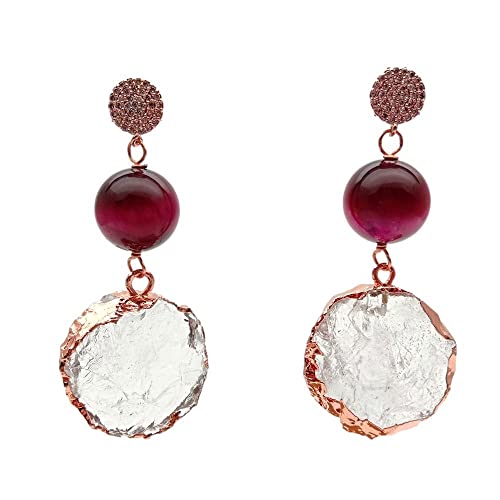 FQHIDMOMX Fuchsia Tiger Eye Clear Quartz Rough Raw Coin Shape pave Rose gold plated wrap Stud Earrings FQHIDMOMX Fuchsia Tiger Eye Clear Quartz Rough Raw Coin Shape pave Rose gold plated wrap Stud Earrings von FQHIDMOMX