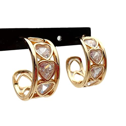 FQHIDMOMX Gold plated hoop Earrings For For Women Golden Cubic Zircon Earrings Jewelry FQHIDMOMX Gold plated hoop Earrings For For Women Golden Cubic Zircon Earrings Jewelry von FQHIDMOMX