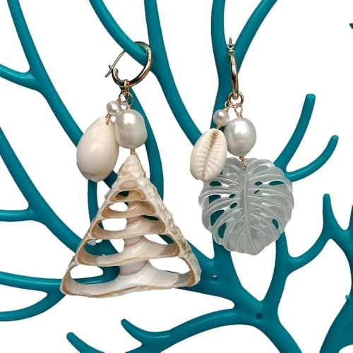 FQHIDMOMX Spiral shell White Rice Pearl Asymmetric Dangle Gold Plated Hoop Earrings earrings for women FQHIDMOMX Spiral shell White Rice Pearl Asymmetric Dangle Gold Plated Hoop Earrings earrings for women von FQHIDMOMX