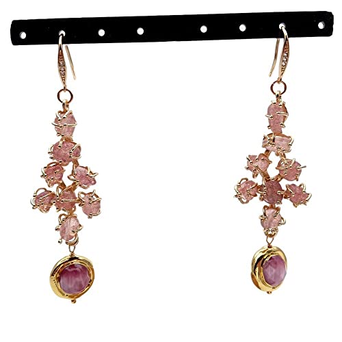 FQHIDMOMX Strawberry Quartz Gold Plated Hook Earrings Earrings For Women FQHIDMOMX Strawberry Quartz Gold Plated Hook Earrings Earrings For Women von FQHIDMOMX