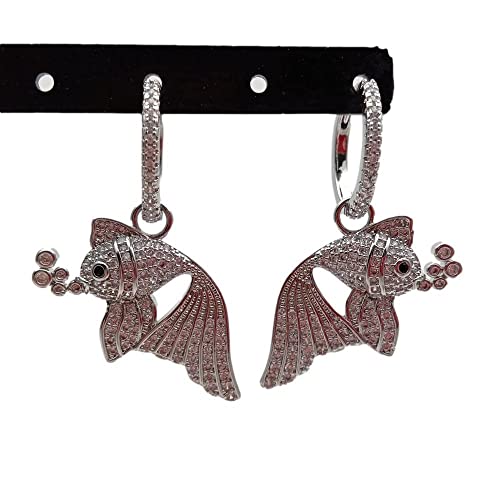 FQHIDMOMX White Gold Plated Fish Shape Hoop Earrings For Women Vintage Jewelry FQHIDMOMX White Gold Plated Fish Shape Hoop Earrings For Women Vintage Jewelry von FQHIDMOMX