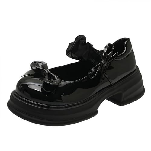 Damen niedliche Bowknot Mary Jane Flache Schuhe süße Lolita Stil mit Plattform Fersen Knöchelgurt geschlossene Zehe Süßigkeiten Farbe Strappy Bow Spitze Party Kleid Schuhe für süße coole Mädchen Damen niedliche Bowknot Mary Jane Flache Schuhe süße Lolita Stil mit Plattform Fersen Knöchelgurt geschlossene Zehe Süßigkeiten Farbe Strappy Bow Spitze Party Kleid Schuhe für süße coole Mädchen von FQLGJMY