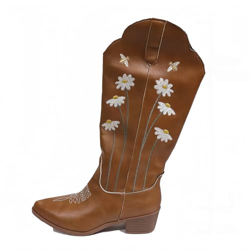 FQLGJMY Damen Knie High Roman Cut Out Gladiator Sandalen Sommer Casual Knöchelgurt offene Zehe atmungsaktive Rücken Reißverschluss niedrigen Absatz Sandalen von FQLGJMY