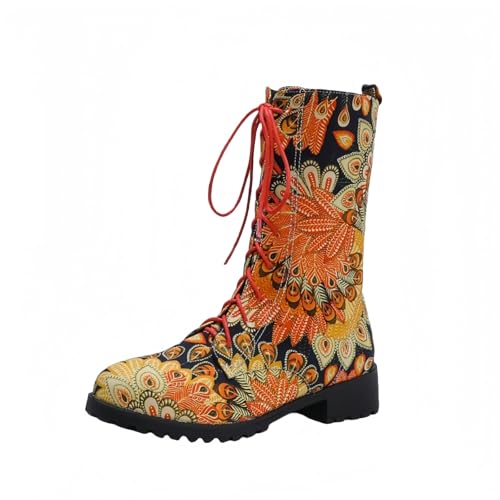 FQLGJMY Damen Knie High Roman Cut Out Gladiator Sandalen Sommer Casual Knöchelgurt offene Zehe atmungsaktive Rücken Reißverschluss niedrigen Absatz Sandalen von FQLGJMY