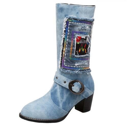 FQLGJMY Damen Knie High Roman Cut Out Gladiator Sandalen Sommer Casual Knöchelgurt offene Zehe atmungsaktive Rücken Reißverschluss niedrigen Absatz Sandalen von FQLGJMY