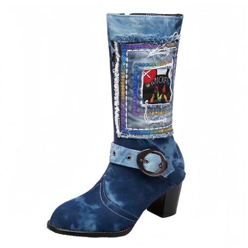 FQLGJMY Damen Knie High Roman Cut Out Gladiator Sandalen Sommer Casual Knöchelgurt offene Zehe atmungsaktive Rücken Reißverschluss niedrigen Absatz Sandalen von FQLGJMY