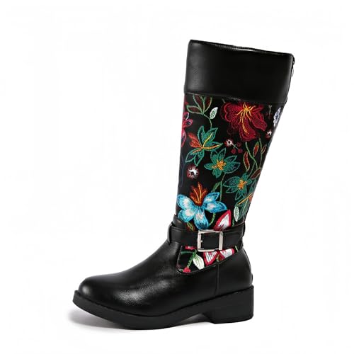 FQLGJMY Damen Knie High Roman Cut Out Gladiator Sandalen Sommer Casual Knöchelgurt offene Zehe atmungsaktive Rücken Reißverschluss niedrigen Absatz Sandalen von FQLGJMY