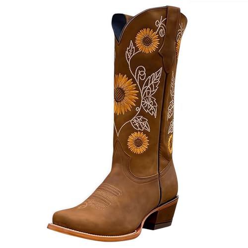 FQLGJMY Damen Knie High Roman Cut Out Gladiator Sandalen Sommer Casual Knöchelgurt offene Zehe atmungsaktive Rücken Reißverschluss niedrigen Absatz Sandalen von FQLGJMY