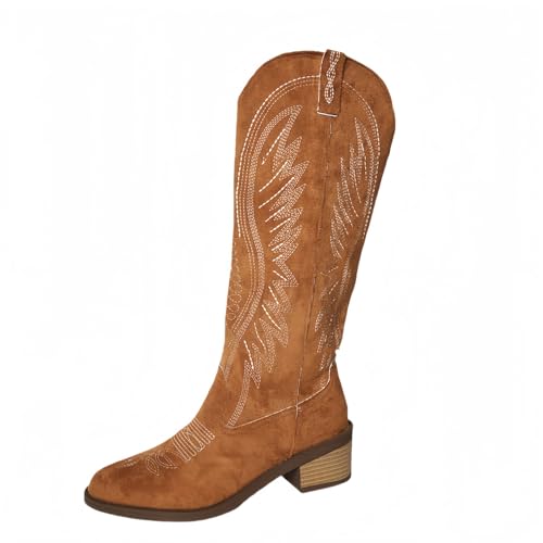 FQLGJMY Damen Knie High Roman Cut Out Gladiator Sandalen Sommer Casual Knöchelgurt offene Zehe atmungsaktive Rücken Reißverschluss niedrigen Absatz Sandalen von FQLGJMY