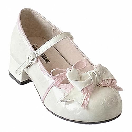 FQLGJMY Damen Lolita Mary Jane Schuhe Gothic Runde Zehenpartie Klobiger Plateauabsatz Spitze Bunt Punkrock Süß Kawaii Mit JK Bubble Princess-Kleid Denim-Lederrock Jeans von FQLGJMY