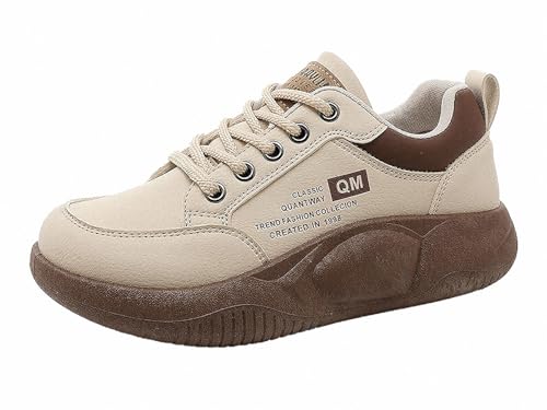 FQLGJMY Damen Plateau High-Top Canvas Bunt Mode Vielseitig Lässig Alltag Reise Sneakers Retro Farbblock Stilvoll Niedlich Klobige Wanderschuhe Frühling Herbst von FQLGJMY