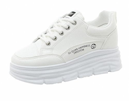 FQLGJMY Damen Plateau High-Top Canvas Bunt Mode Vielseitig Lässig Alltag Reise Sneakers Retro Farbblock Stilvoll Niedlich Klobige Wanderschuhe Frühling Herbst von FQLGJMY