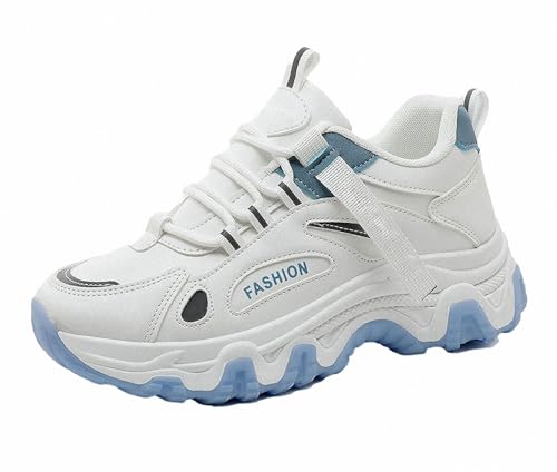 FQLGJMY Damen Plateau High-Top Canvas Bunt Mode Vielseitig Lässig Alltag Reise Sneakers Retro Farbblock Stilvoll Niedlich Klobige Wanderschuhe Frühling Herbst von FQLGJMY