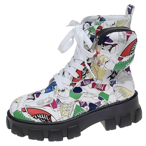 FQLGJMY Frauen Plattform Spitze-Up Kampfstiefel Runde geschlossene Zehe niedrigen Absatz Knöchel Kurze Stiefel mit Tasche Mid-Absatz Dicke Sohle Punk Motorrad Herbst Winter Stiefel FQLGJMY Frauen Plattform Spitze-Up Kampfstiefel Runde geschlossene Zehe niedrigen Absatz Knöchel Kurze Stiefel mit Tasche Mid-Absatz Dicke Sohle Punk Motorrad Herbst Winter Stiefel von FQLGJMY