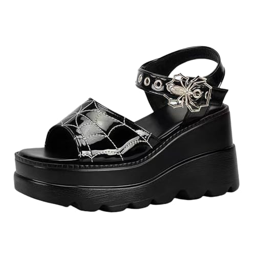 FQLGJMY Frauen Vegan Chunky Goth Schuhe Punk Stil Schuhe mit Schädel Sterne Kreuz Herz Kette Niet offene Zehe Rutschen auf Plattform Keil Rutsche Sandalen Sommer Punk Beach Slippers FQLGJMY Frauen Vegan Chunky Goth Schuhe Punk Stil Schuhe mit Schädel Sterne Kreuz Herz Kette Niet offene Zehe Rutschen auf Plattform Keil Rutsche Sandalen Sommer Punk Beach Slippers von FQLGJMY