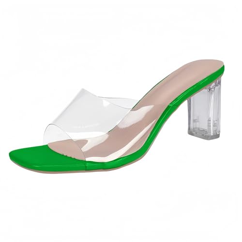 FQLGJMY Frauen klare Absätze Sandalen mit Bogen Perle Strass Dekoration Quadrat offene Zehe niedrigen Block Chunky Slip On Kleid Sandalen für Party Hochzeit FQLGJMY Frauen klare Absätze Sandalen mit Bogen Perle Strass Dekoration Quadrat offene Zehe niedrigen Block Chunky Slip On Kleid Sandalen für Party Hochzeit von FQLGJMY