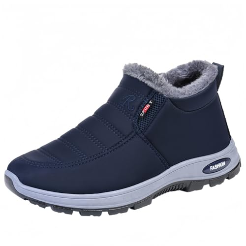 FQLGJMY Frauen rutschfeste dicke Sohle Winter Schneestiefel wasserdichte wärmeisolierte warme Knöchelstiefel mit rutschfesten PU-Sohle verstellbarer Gurtverschluss warmes Futter Outdoor-Enthusiasten von FQLGJMY