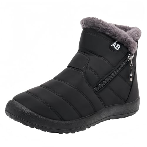 FQLGJMY Frauen rutschfeste dicke Sohle Winter Schneestiefel wasserdichte wärmeisolierte warme Knöchelstiefel mit rutschfesten PU-Sohle verstellbarer Gurtverschluss warmes Futter Outdoor-Enthusiasten FQLGJMY Frauen rutschfeste dicke Sohle Winter Schneestiefel wasserdichte wärmeisolierte warme Knöchelstiefel mit rutschfesten PU-Sohle verstellbarer Gurtverschluss warmes Futter Outdoor-Enthusiasten von FQLGJMY