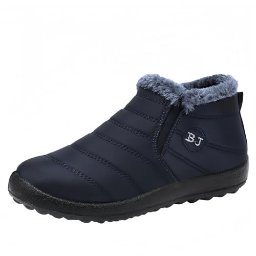 FQLGJMY Frauen rutschfeste dicke Sohle Winter Schneestiefel wasserdichte wärmeisolierte warme Knöchelstiefel mit rutschfesten PU-Sohle verstellbarer Gurtverschluss warmes Futter Outdoor-Enthusiasten von FQLGJMY