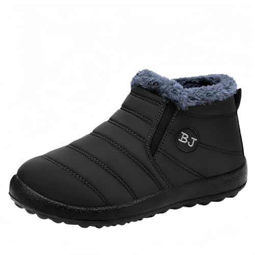 FQLGJMY Frauen rutschfeste dicke Sohle Winter Schneestiefel wasserdichte wärmeisolierte warme Knöchelstiefel mit rutschfesten PU-Sohle verstellbarer Gurtverschluss warmes Futter Outdoor-Enthusiasten von FQLGJMY