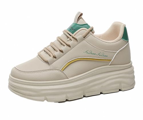 FQLGJMY Plateau-Sneaker Für Damen Canvas Klobige Dünne Sohle Niedriger Schnitt Atmungsaktiv Langlebig Aufzugsschuhe Bunt Vielseitig Modisch Lässig Frühling Herbst Reisen Gehen Alltag von FQLGJMY