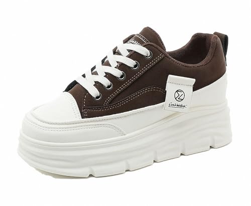 FQLGJMY Plateau-Sneaker Für Damen Canvas Klobige Dünne Sohle Niedriger Schnitt Atmungsaktiv Langlebig Aufzugsschuhe Bunt Vielseitig Modisch Lässig Frühling Herbst Reisen Gehen Alltag von FQLGJMY