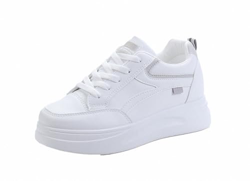 FQLGJMY Plateau-Sneaker Für Damen Canvas Klobige Dünne Sohle Niedriger Schnitt Atmungsaktiv Langlebig Aufzugsschuhe Bunt Vielseitig Modisch Lässig Frühling Herbst Reisen Gehen Alltag von FQLGJMY