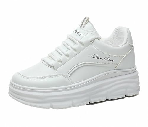 FQLGJMY Plateau-Sneaker Für Damen Canvas Klobige Dünne Sohle Niedriger Schnitt Atmungsaktiv Langlebig Aufzugsschuhe Bunt Vielseitig Modisch Lässig Frühling Herbst Reisen Gehen Alltag von FQLGJMY