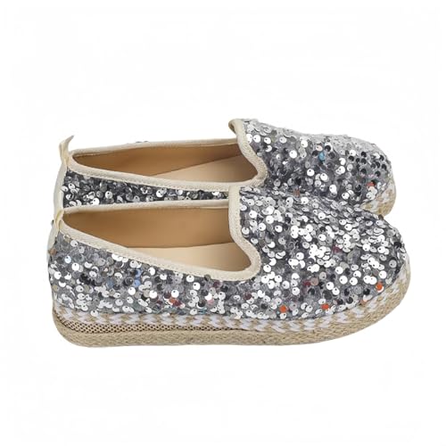 Frauen Mode Plattform Strass Rutsch auf Sneakers Casual Komfort Loafer Wanderschuhe mit niedlichen Bowknot Glitter Bling Paillette von FQLGJMY