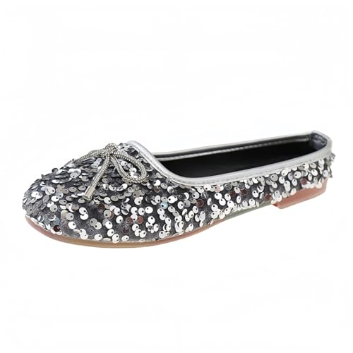 Frauen Mode Plattform Strass Rutsch auf Sneakers Casual Komfort Loafer Wanderschuhe mit niedlichen Bowknot Glitter Bling Paillette von FQLGJMY