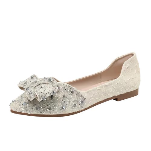 Frauen Spitze Strass Ballett Flache Schuhe Glitter Blumen Bogen Hochzeitsparty Komfort niedrigen Absatz Elegantes Kleid Flachen Frauen Spitze Strass Ballett Flache Schuhe Glitter Blumen Bogen Hochzeitsparty Komfort niedrigen Absatz Elegantes Kleid Flachen von FQLGJMY