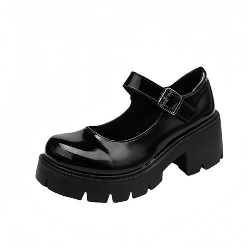 Frauen gotische Plattform Mary Jane Schuhe Vintage Runde Zehe für Frauen Knöchelgurt Chunky Absatz Pumpen Uniform Party Tänze Kleid Schuhe Frauen gotische Plattform Mary Jane Schuhe Vintage Runde Zehe für Frauen Knöchelgurt Chunky Absatz Pumpen Uniform Party Tänze Kleid Schuhe von FQLGJMY