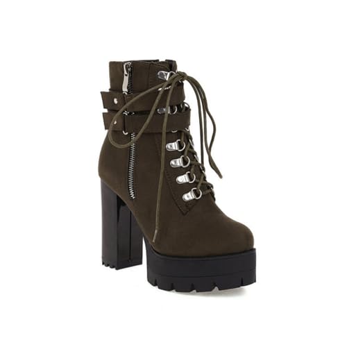 FQMAYPO Damen Mode Chunky Heels Plattform Biker Stiefel Runde Zehen Ankle Boots Gothisch Sexy Schnürung Hoher Absatz Punk Schwarze Winter Reißverschluss Arbeits Walking Boots,Grün,45 EU FQMAYPO Damen Mode Chunky Heels Plattform Biker Stiefel Runde Zehen Ankle Boots Gothisch Sexy Schnürung Hoher Absatz Punk Schwarze Winter Reißverschluss Arbeits Walking Boots,Grün,45 EU von FQMAYPO