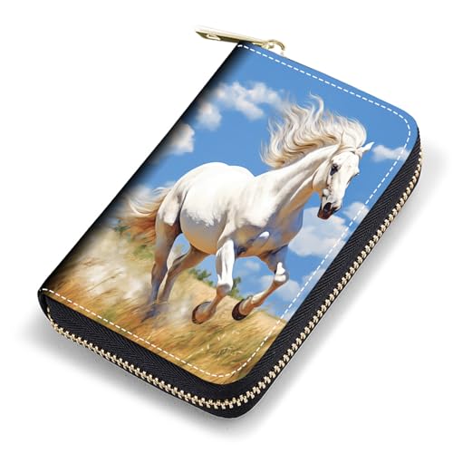 FQTBCEARI Kreditkartenetui, RFID Leder Kartenetui für Damen, Pocket Visitenkartenetui mit Reißverschluss, Fuchs, Running White Horse, Modisch FQTBCEARI Kreditkartenetui, RFID Leder Kartenetui für Damen, Pocket Visitenkartenetui mit Reißverschluss, Fuchs, Running White Horse, Modisch von FQTBCEARI