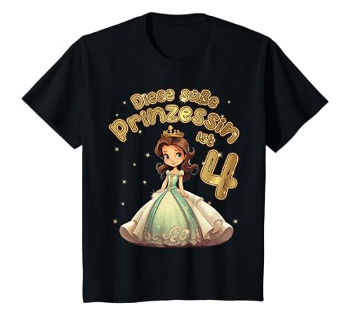Diese kleine Prinzessin ist 4 - 4. Geburtstag Mädchen T-Shirt von FR Geburtstagsgeschenke für kleine Prinzessinnen