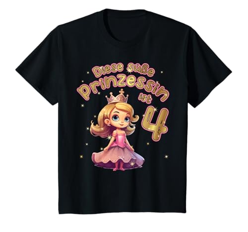 Kinder Diese kleine Prinzessin ist 4 - 4. Geburtstag Mädchen T-Shirt von FR Geburtstagsgeschenke für kleine Prinzessinnen