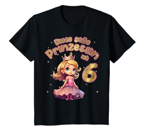 Diese kleine Prinzessin ist 6 - 6. Geburtstag Mädchen T-Shirt von FR Geburtstagsgeschenke für kleine Prinzessinnen
