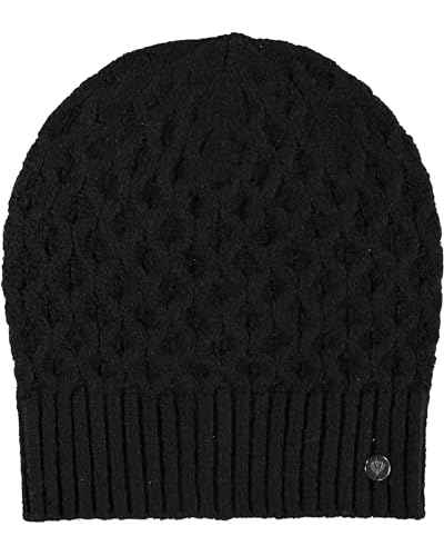 FRAAS Beanie Damen Mütze - Strickmütze mit 3D-Effekt - Hochwertige Wintermütze - Kopfbedeckung mit Waben-Muster Schwarz von FRAAS