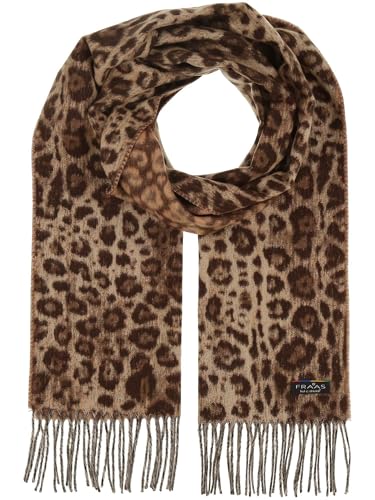 FRAAS Cashmink Schal 35 x 200 cm - Weicher als Kaschmir - Made in Germany - Schal mit Animal Print für Damen - Perfekt für Herbst und Winter Camel von FRAAS