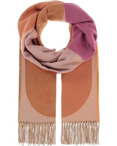 FRAAS Cashmink Schal 56 x 200 cm - Weicher als Kaschmir - Made in Germany - Schal mit geometrischem Design für Damen - Perfekt für Herbst und Winter Peachy von FRAAS