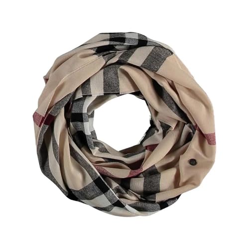 FRAAS Loop Schal 60 x 78 cm - Made in Germany - Karierter Schlauch-Schal für Damen - Polyacryl Beige von FRAAS