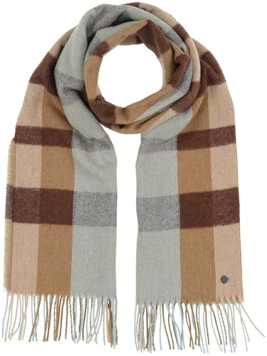 FRAAS Damen-Schal aus Wolle mit Karo-Design - 43 x 195 cm - Perfekt für Herbst und Winter - Made in Germany - Sustaninability Edition Misty Blue von FRAAS