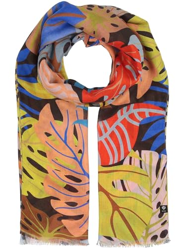 FRAAS Damen Schal mit Blatt-Muster - 58 x 178 cm - leichtes Accessoire aus 100% reiner Viskose - Sustainability Edition Azurblau von FRAAS