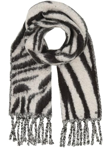 FRAAS Damen-Schal mit langen Fransen - 40 x 225 cm Größe - Warmer XXL-Schal im Zebra-Look - Perfekt für den Winter von FRAAS