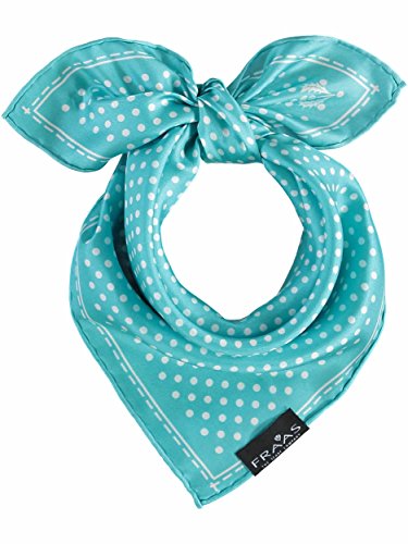 FRAAS Halstuch Damen gepunktet - 51 x 51 cm Größe - Nickituch Seide - Seidentuch für Damen mit Polka Dots Muster - Bandana Tuch perfekt für den Sommer Turquoise von FRAAS