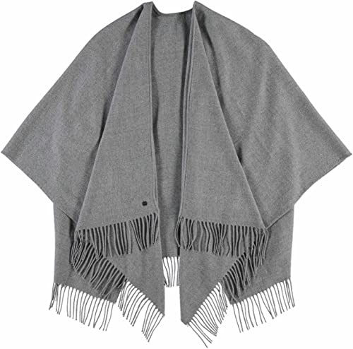 FRAAS Poncho 130 x 150 cm - Made In Germany - Ruana einfarbig Aus Reinem Polyacryl - Für Damen - Perfekt für Herbst und Winter Morning Grey von FRAAS