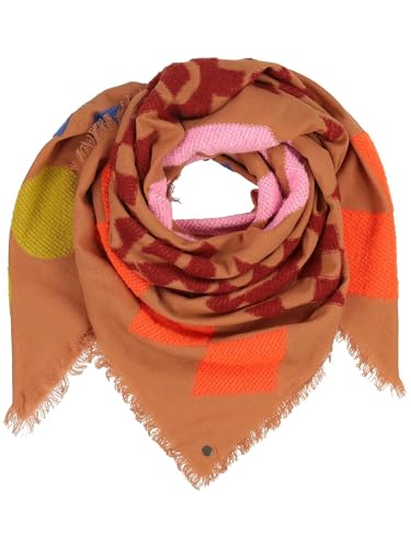 FRAAS Halstuch Damen - Fil Coupé Tuch mit Ethno-Muster - 120 x 120 cm - Sustainability Edition Camel von FRAAS