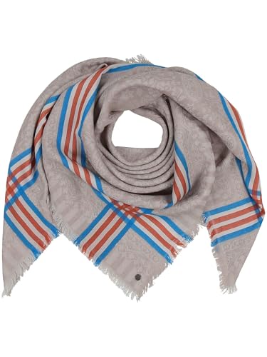 FRAAS Halstuch Damen - Tuch mit Highlight-Streifen - 120 x 120 cm - leichte Baumwollmischung von FRAAS