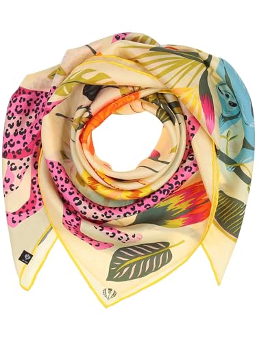 FRAAS Halstuch Damen aus 100% reiner Seide - Nickituch mit Tier-Muster - 88 x 88 cm - Schickes Seidentuch Bandana von FRAAS