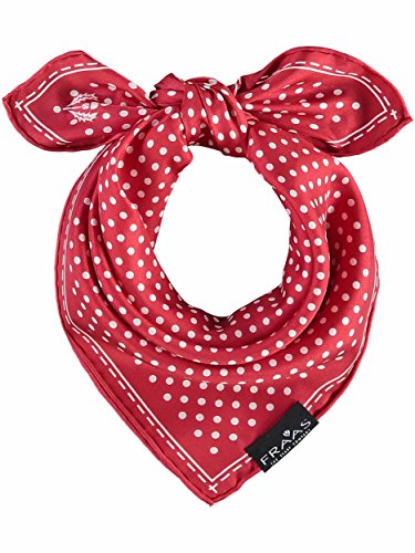 FRAAS Halstuch Damen gepunktet - 51 x 51 cm Größe - Nickituch Seide - Seidentuch für Damen mit Polka Dots Muster - Bandana Tuch perfekt für den Sommer Rot von FRAAS